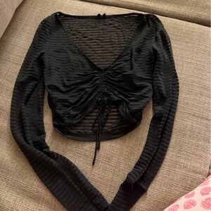 Urban Outfitters Black Sheer Crop Top